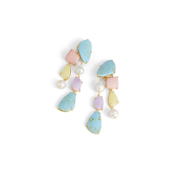 Lele Sadoughi Pebble Chandelier Clip-On Earrings - Picture 2 of 7